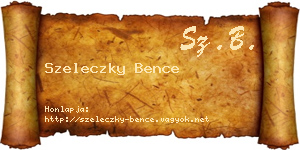 Szeleczky Bence névjegykártya