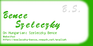 bence szeleczky business card